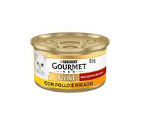 Purina Gourmet Gold Bocaditos en Salsa con Pollo e Hígado Gato Latas 85 gr