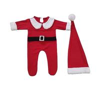 0-1 MONTH Baby Photo Outfit Jopón Navidad Santa Santa Santa Fotografía Recién Nacido Conjunto Disfraces Para Bebés Traje Fotos Para Infantiles 2 PCS