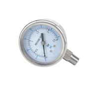 0-2.5bar 1/4" NPT Male 60mm Dial Pressure Gauge 304 Stainless Bar PSI N2 Steam Brewing Pneumatic Accuracy Class 2.5%