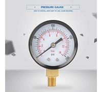 0-2 PSI 0-14BAR Manómetro de Manómetro para la Base del Dial para Aceite de Aire Agua NPT NPT 1/8 Pulgada