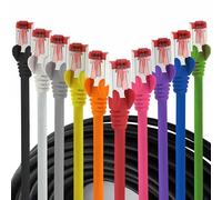 0,25 m - 10 unidades - Cable LAN Ethernet Cat6 RJ45 - 10 colores - Cable de red de alta velocidad para streaming, juegos, TV y ordenador - Estable y duradero - Perfecto para redes domésticas y