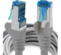 0,25 m Cable de Red, Cable Ethernet y LAN SFTP PIMF Cat6a - transmite hasta 10 Gigabit por Segundo y es Adecuado para switches, routers, módems con Entrada RJ45, gris - 1 unidad