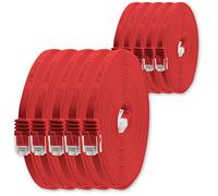 0,25 m - rojo - 10 piezas - Cable de red plano Cat6 Cat6 Ultra Cat6 Cable de conexión 1000 Mbps Gigabit Lan RJ45 Slim Micro compatible con Cat5 Cat56 Cat6a Cat7 Cat8
