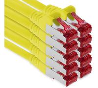 0,25m - amarillo - 10 piezas - CAT6 Ethernet LAN cable de red SET 1000 Mbit/s Patchkabel CAT6 S-FTP Doble blindado PIMF 250MHz halógenos compatible con CAT5 CAT6a CAT7 CAT8, Patch Panels