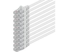 0,25m - blanco - 10 piezas - Cable de red Ethernet con conectores RJ45 CAT6 CAT 6 Cat.6 1000 Mbit/s