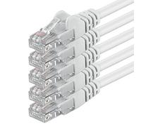 0,25m - blanco - 5 piezas - Cable de red Ethernet con conectores RJ45 CAT6 CAT 6 Cat.6 1000 Mbit/s