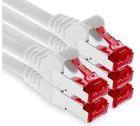 0,25m - blanco - 5 piezas - CAT.6 Ethernet LAN cable de red SET 1000 Mbit/s Patchkabel CAT.6 S-FTP PIMF compatible con CAT5 CAT6a CAT7 CAT8