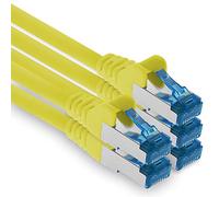 0.25m - CAT.6 - Cable de red Ethernet Gigabit Lan RJ45 CAT6 Cat6a 10Gbit/s - amarillo - 5 piezas