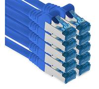 0.25m - CAT.6 - Cable de red Ethernet Gigabit Lan RJ45 CAT6 Cat6a 10Gbit/s - azul - 10 piezas