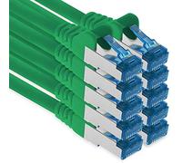 0.25m - CAT.6 - Cable de red Ethernet Gigabit Lan RJ45 CAT6 Cat6a 10Gbit/s - verde - 10 piezas