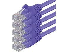 0,25m - púrpurat - 5 piezas - Cable de red Ethernet con conectores RJ45 CAT6 CAT 6 Cat.6 1000 Mbit/s