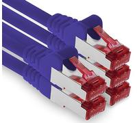 0,25m - púrpurat - 5 piezas - CAT.6 Ethernet LAN cable de red SET 1000 Mbit/s Patchkabel CAT.6 S-FTP PIMF compatible con CAT5 CAT6a CAT7 CAT8