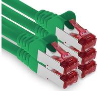 0,25m - verde - 5 piezas - CAT.6 Ethernet LAN cable de red SET 1000 Mbit/s Patchkabel CAT.6 S-FTP PIMF compatible con CAT5 CAT6a CAT7 CAT8