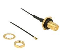 0.2m, RP-SMA/MHF IV cable coaxial 0,2 m MHF IV / HSC MXHP32 negro, RP-SMA/MHF IV, 0,2 m, RP-SMA, MHF IV / HSC MXHP32