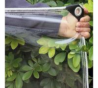 0.35mm Lona Transparente Impermeable para jardín 1.8m 2m 2.2m 2.5m 2.8m Resistente a Las heladas Toldo Transparente con Ojales 400g/m² como Lona de Invernadero, Cortina de Exterior(1.8x7m)
