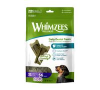 WHIMZEES - Cuidado dental diario para perros - Aperitivos para perros - 56pc - XS - Suaves - Perejil - 360g