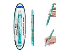 0.38mm Retractable Fountain Pen, Transparent Pen Holder, With 5 Refillable Ink Cartridges, Erasable, Suitable For Study And Office(Green,Blue)