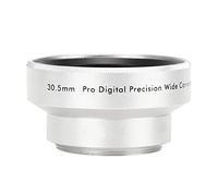 0.45X Camera Wide Angle Lens, 2 Part Removable Macro Fisheye Optical Glass Camera Photography Wide View Magnification Additional Lens for 30.5mm Camera Lenses, Silver
