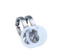 0,5 "1,5" 2 "3" 4 "50.5mm25.4mm34mm64mm91mm119mm trébol de triple abrazadera sanitaria for virola accesorios de tubería Homebrew(Clamp and gasket-01,Ferrule OD 34mm)