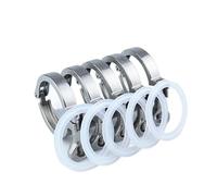 0,5 "1,5" 2 "3" 4 "50.5mm25.4mm34mm64mm91mm119mm trébol de triple abrazadera sanitaria for virola accesorios de tubería Homebrew(Clamp and gasket-02,Ferrule OD 34mm)