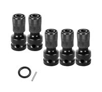 0 5 pulgadas de viaje cuadrado hasta 1/4 pulgadas Hexagonal Shanks Adaptador de casquillo de taladro Juego de adaptadores para llaves de impacto y puntas de destornillador