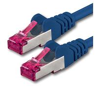 0,5m - azul - 1 pieza - CAT6a CAT 6a Ethernet LAN cable de red - SET 10 GB/s cable patch CAT6 S-FTP Doble blindado PIMF 500MHz libre de halógenos compatible con CAT5 CAT6a CAT7 CAT8