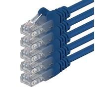 0,5m - azul - 5 piezas - Cable de red Ethernet con conectores RJ45 CAT6 CAT 6 Cat.6 1000 Mbit/s