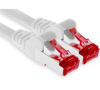 0,5m - blanco - 1 pieza - CAT.6 Ethernet LAN cable de red 1000 Mbit/s Patchkabel CAT.6 S-FTP PIMF compatible con CAT5 CAT6a CAT7 CAT8