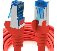 0,5m Cable de Red, Cable Ethernet y LAN SFTP PIMF Cat6a - transmite hasta 10 Gigabit por Segundo y es Adecuado para switches, routers, módems con Entrada RJ45, rojo - 1 pieza