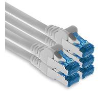 0.5m - CAT.6 - Cable de red Ethernet Gigabit Lan RJ45 CAT6 Cat6a 10Gbit/s - blanco - 5 piezas