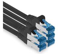 0.5m - CAT.6 - Cable de red Ethernet Gigabit Lan RJ45 CAT6 Cat6a 10Gbit/s - negro - 5 piezas