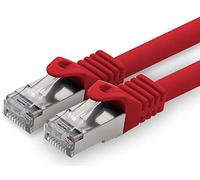 0,5m - rojo - 1 pieza - CAT.7 Cable de red (SET) - 10 GB/s - Ethernet LAN 600MHz Cable Patch CAT7 S-FTP Doble blindado PIMF libre de halógenos compatible con CAT5 CAT6a CAT6a CAT8