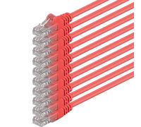 0,5m - rojo - 10 piezas - Cable de red Ethernet con conectores RJ45 CAT6 CAT 6 Cat.6 1000 Mbit/s