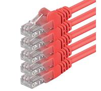 0,5m - rojo - 5 piezas - Cable de red Ethernet con conectores RJ45 CAT6 CAT 6 Cat.6 1000 Mbit/s