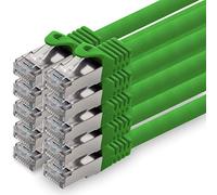 0,5m - verde - 10 piezas - CAT.7 Cable de red (SET) - 10 GB/s - Ethernet LAN 600MHz Cable Patch CAT7 S-FTP Doble blindado PIMF libre de halógenos compatible con CAT5 CAT6a CAT6a CAT8