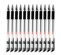 0.5MM Black Gel Pen Smooth Writing Comfortable Grip Rolling Ball Gel Pens for Office School Stationery 12 Pack ABS Material