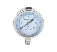 0-60bar 1/4" BSPT Male 60mm Dial Pressure Gauge 304 Stainless Bar PSI N2 Steam Brewing Pneumatic