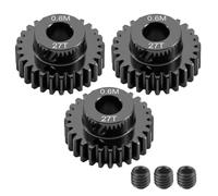0.6M 27T RC Pinion Gear 5mm Shaft Hardened Steel Motor Gear for Brushless RC Car Truck Crawler, High Strength Upgrade Replacement Gear for Tamiya DT02 DT03 for HSP 1/10