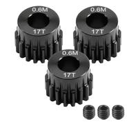 0.6M 48P 17T RC Pinion Gear, Hardened Steel Motor Gear with 5mm Shaft, High Speed Brushless Motor Gear for RC Car Truck Buggy Crawler Upgrade Parts