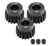 0.6M 48P 18T RC Pinion Gear, Hardened Steel Motor Gear 5mm Shaft, High Speed Metal Gear for Brushless Motor, RC Car Truck Buggy Crawler Upgrade Parts