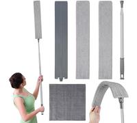 0,8-2,8 m Plumero Telescopico Extensible Plumero Atrapapolvo Microfibra Lavable, Plumero Extensible con Varilla Telescópica de Acero Inoxidable para Muebles Piso Debajo de La Sofá y El Cama