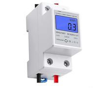 0-80A 230V LCD Retroiluminación Pantalla Digital Monofásico DIN Rail Medidor de Energía Electrónico, Monitor de Uso de Energía AC con Medición de Potencia de Corriente de Tensión, Ancho de Poste