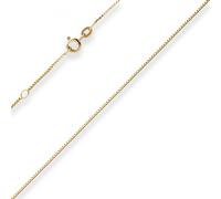 0,8mm Cadena Veneciana Collar De 585 Oro Amarillo 38cm Con Ojal Intermedio