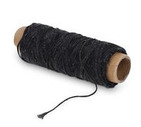 0,8mm Imitación Cuerda de Cera Trenzado, Cordón de hilo encerado 150D de 50 metros, Cuero Hilo de Hilo Encerado, Bobina de hilo encerado para Artesanía en Cuero a Mano, Pulseras Bricolaje(Negro)