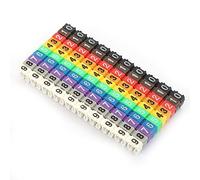 0-9 Digital Codificado Clip en Plástico Identificación Cable Marcador Alambre Etiqueta Alambre Juego Tubo Marcador Cable Colorido (100pcs KCM-4MM 4 Cuadrado)