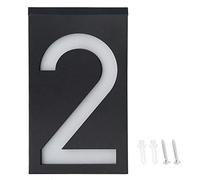 0-9 Números de casa al aire libre Luz Solar Letrero IP65 Luz Número de LED Dirección ABS + PC Luz Farola para puertas de tiendas Puertas de pasillo Puertas de habitaciones(Número 2)