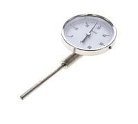 0 a +60°C Termómetro bimetálico de acero inoxidable Gabinete de 100mm Fondo de vástago