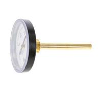 0 a +60°C Termómetro bimetálico de plástico Armario de 80mm Vástago de 100mm con termopozo