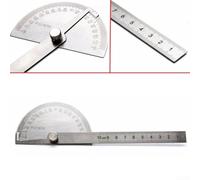 0 buscador de ángulos giratorio de 180 grados con cuerpo de acero inoxidable y pinza bloqueable para marcar y medir ángulos en carpintería y trabajos técnicos