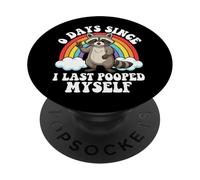 0 Days Since I Last Pooped Myself Raccoon PopSockets PopGrip Adhesivo